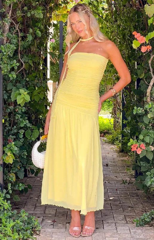Effortlessly chic fashion for today’s woman   Brayan Yellow Maxi Dress