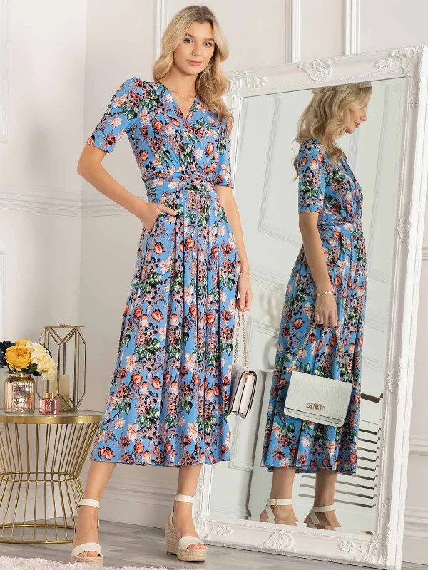 Classic pieces for a timeless wardrobe Jolie Moi Gillian Floral Maxi Dress, Royal Blue Classic pieces for a timeless wardrobe Jolie Moi Gillian Floral Maxi Dress, Royal Blue