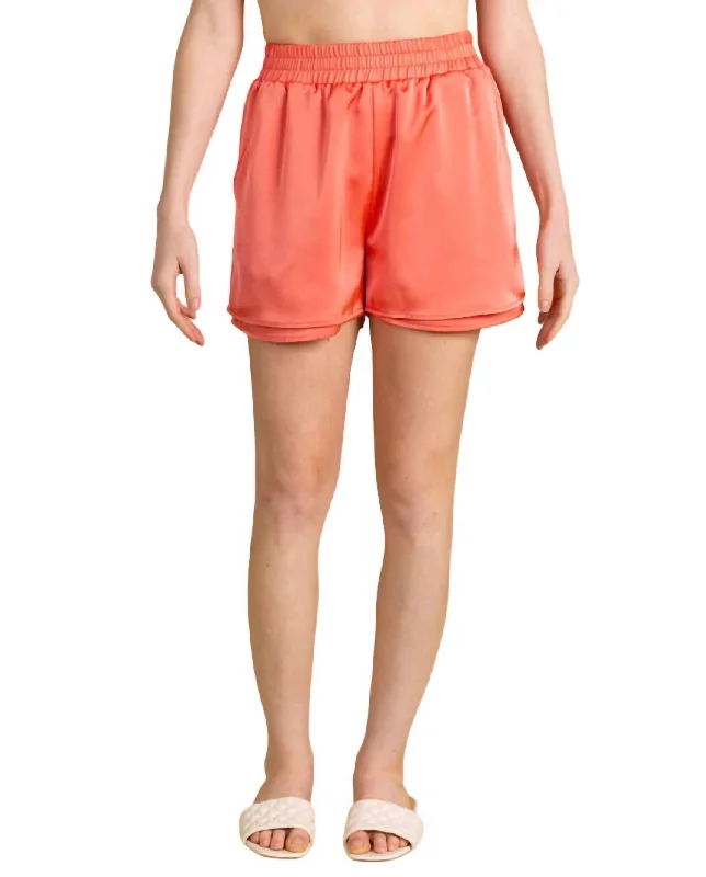 Fashion-forward women’s clothing on a budget   Satin Pocket Shorts In Blossom