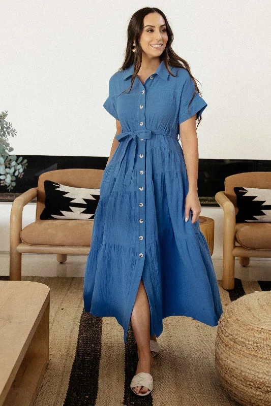 Comfortable yet fashionable women’s wear   Aizey Button Up Maxi Dress | Blue