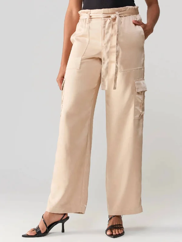 Fashionable clothing that fits every occasion All Tied Up High Rise Cargo Pant In Moonlight Beige Fashionable clothing that fits every occasion All Tied Up High Rise Cargo Pant In Moonlight Beige