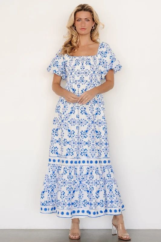 The ultimate destination for women’s clothing Lexa Smocked Maxi Dress | Off White + Blue Floral The ultimate destination for women’s clothing Lexa Smocked Maxi Dress | Off White + Blue Floral