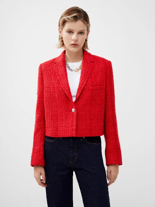 Trendy women’s clothing    Azzurra Tweed Cropped Blazer