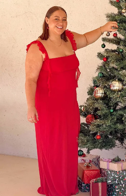 Stylish and comfortable outfits for women   Viona Red Maxi Dress