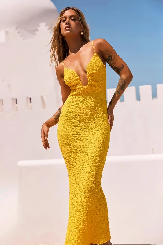 Summer-ready fashion for stylish women   Sweet Talk Midi Dress - Yellow