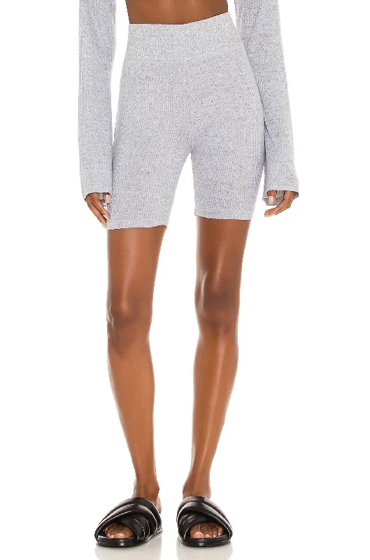 Perfect fashion pieces for the busy woman   The Knit Rib Bike Short In Light Grey