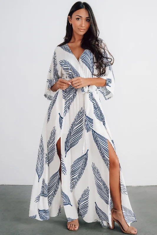 Create a timeless wardrobe with fashionable pieces   Corinth Maxi Dress | Navy Print