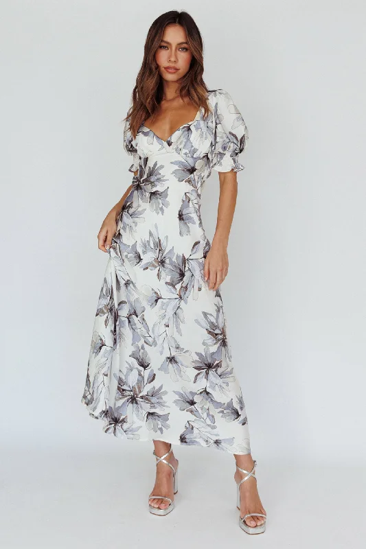 Women’s clothing to inspire confidence and beauty Brigita Tied Back Maxi Dress Floral Blue Women’s clothing to inspire confidence and beauty Brigita Tied Back Maxi Dress Floral Blue