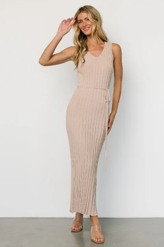 Bold, confident, and stylish women’s clothing   Drew Ribbed Knit Dress | Natural