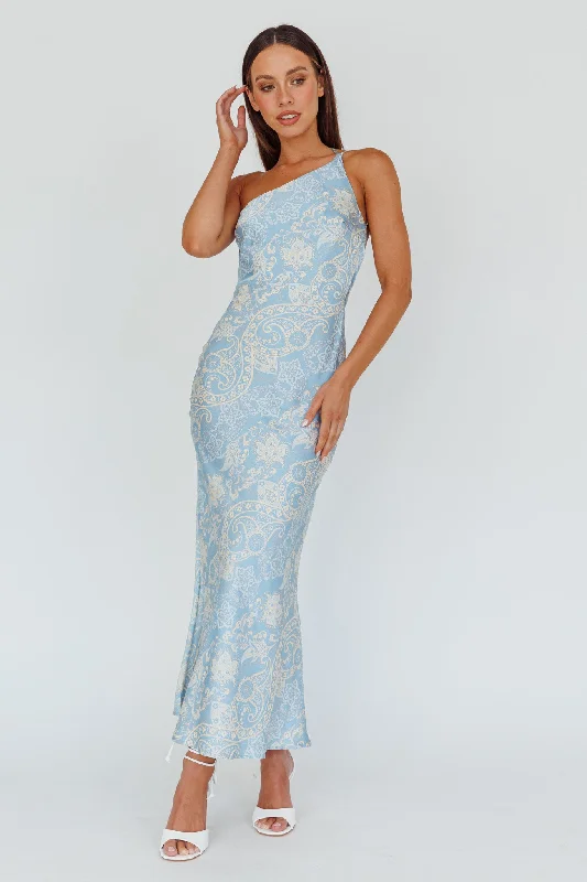 Summer-ready fashion for stylish women   Eloah One-Shoulder Maxi Dress Blue Multi