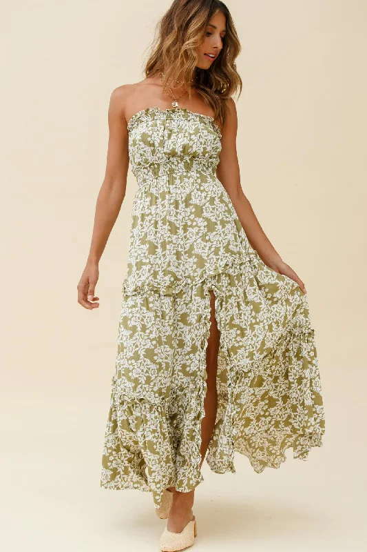 Look and feel your best in our women’s wear Take Me Away Strapless Maxi Dress Floral Print Green Look and feel your best in our women’s wear Take Me Away Strapless Maxi Dress Floral Print Green