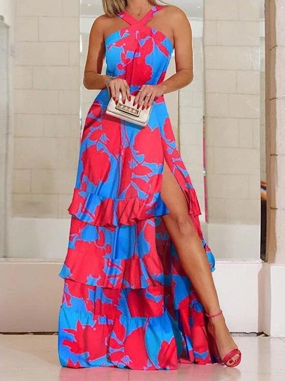 Fashion-forward styles that make a statement V-neck Sleeveless Bohemian Dress With Slits Fashion-forward styles that make a statement V-neck Sleeveless Bohemian Dress With Slits