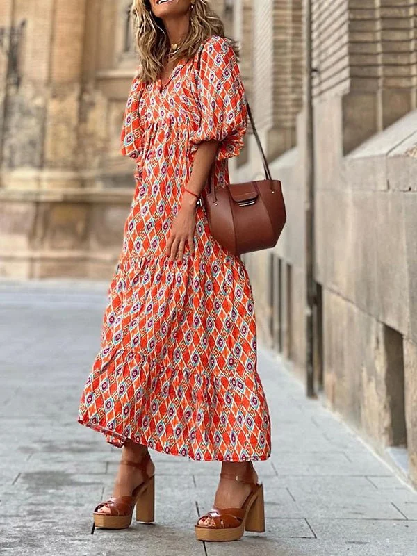 The ultimate guide to stylish women’s fashion   Bohemian Print Short Sleeve Dress