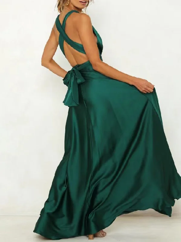 Confidence-boosting clothing for women   Lace Up V-Neck Open Back Dress