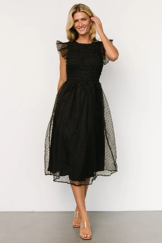 Find your perfect fit with stylish women’s clothing   Alice Dot Midi Dress | Black