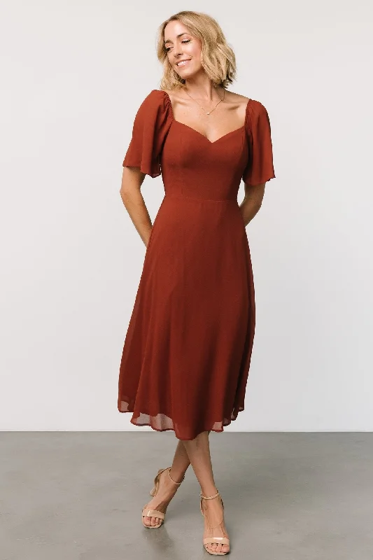 Uncover unique pieces for your perfect wardrobe   Colette Sweetheart Midi Dress | Cinnamon