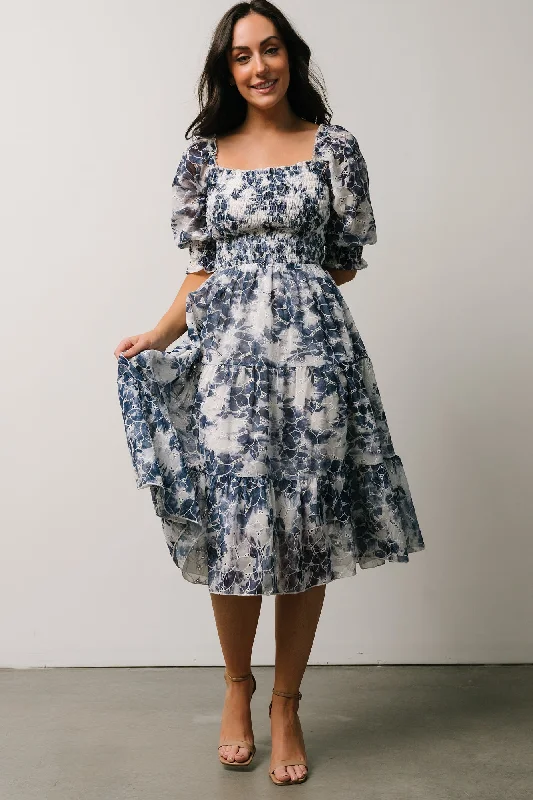 Clothing that’s as bold as you are   Hazel Eyelet Midi Dress | Navy