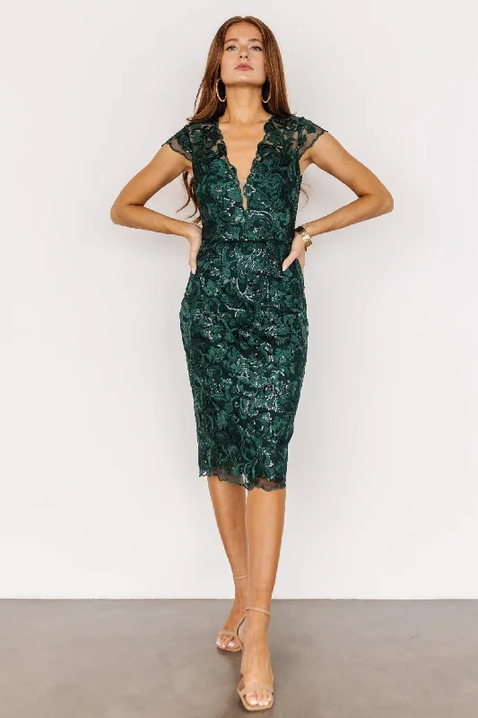 Premium quality women’s clothing at affordable prices Jacqueline Embossed Midi Dress | Emerald Premium quality women’s clothing at affordable prices Jacqueline Embossed Midi Dress | Emerald