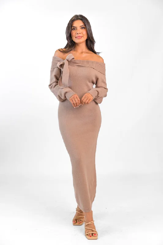 Versatile outfits to transition from day to night Ribbons and Bows Detail Mushroom Midi Dress Versatile outfits to transition from day to night Ribbons and Bows Detail Mushroom Midi Dress