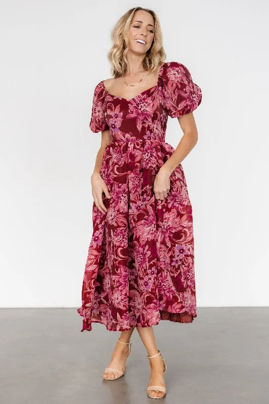 Bold and sophisticated looks for every woman   Samara Midi Dress | Rust + Pink