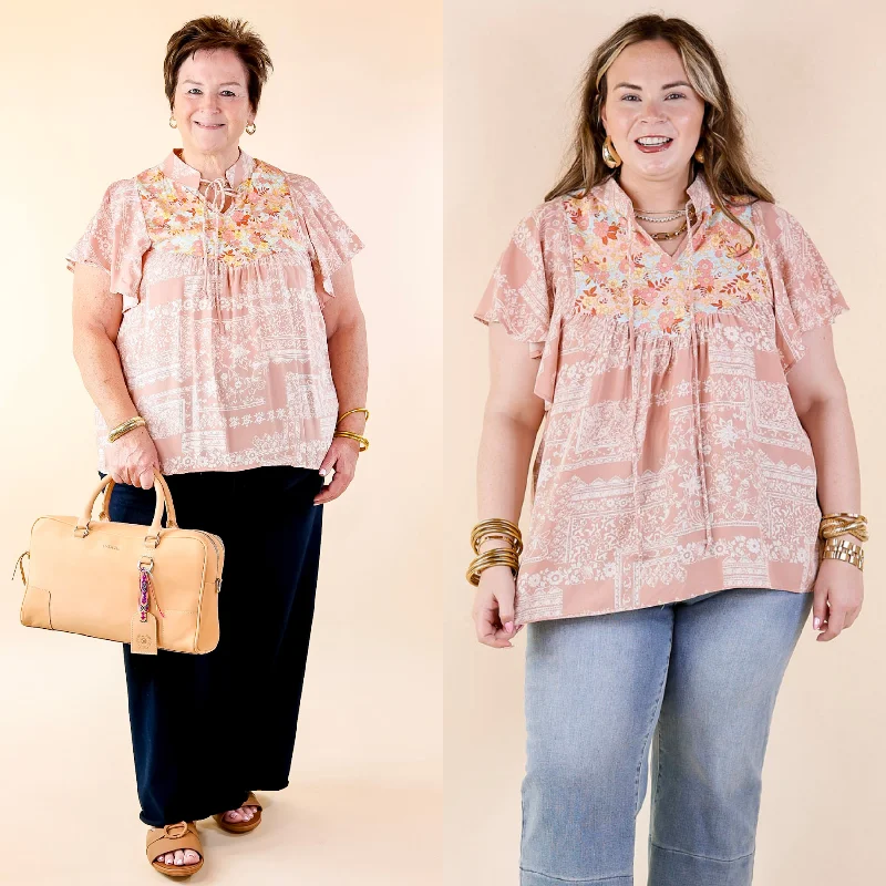 Find your perfect fit with stylish women’s clothing All I Want Floral Top with Keyhole and Tie Neckline in Dusty Pink Find your perfect fit with stylish women’s clothing All I Want Floral Top with Keyhole and Tie Neckline in Dusty Pink