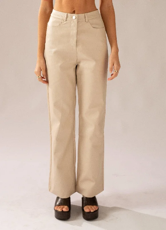 Fashion pieces that complement every woman’s style   Bad To The Bone PU Pants - Stone