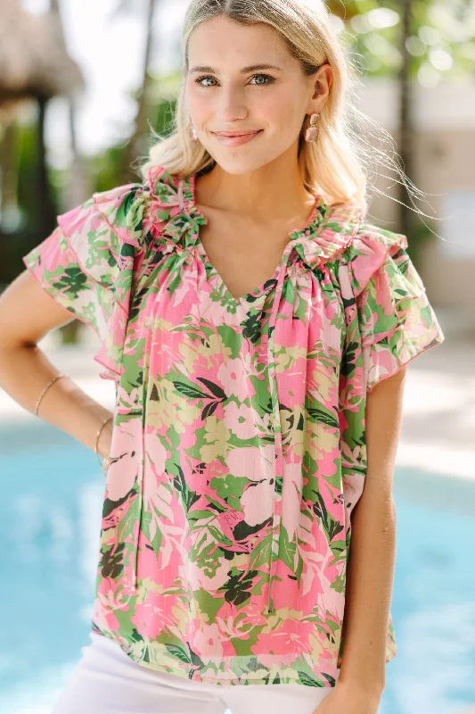 Affordable fashion that looks high-end   Be There Floral Pink Floral Blouse