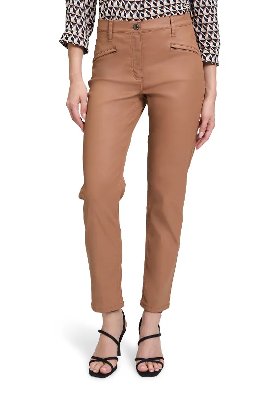 Chic, modern fashion for empowered women Betty Barclay High Waisted Coated Slim Leg Trousers, Brown Chic, modern fashion for empowered women Betty Barclay High Waisted Coated Slim Leg Trousers, Brown