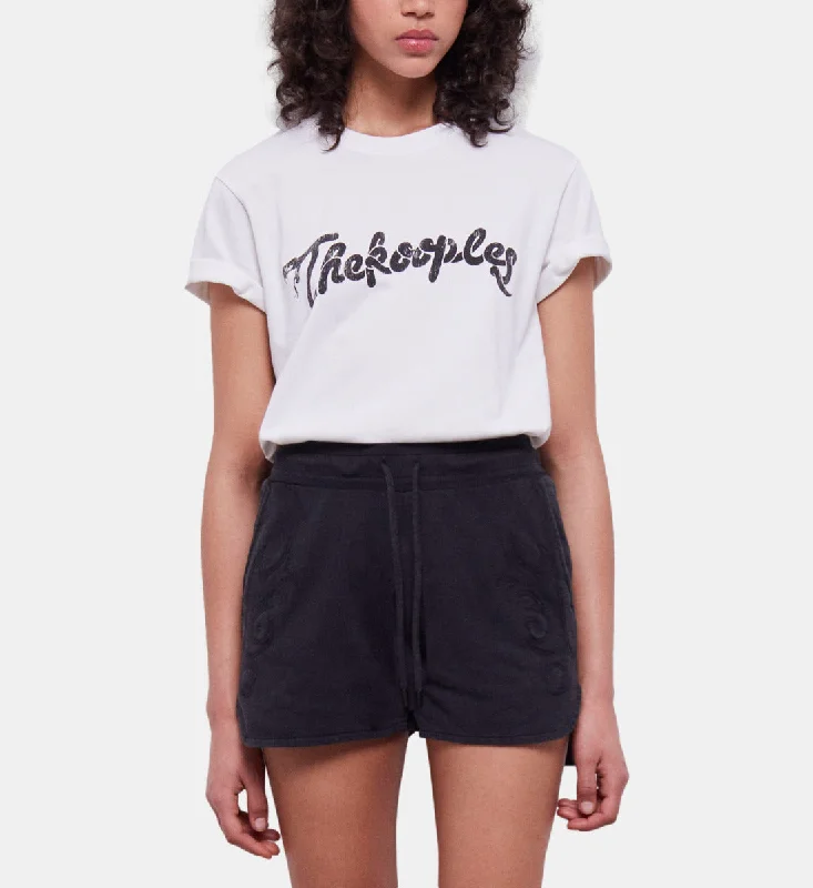 Perfect fashion pieces for the busy woman Black Fleece Shorts With Western-style Embroidery Perfect fashion pieces for the busy woman Black Fleece Shorts With Western-style Embroidery
