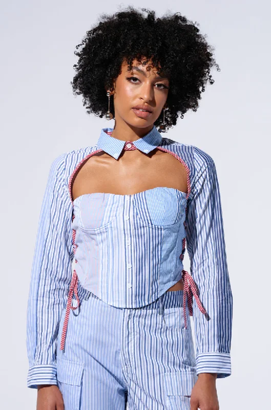 Bold and beautiful clothing for every woman   BUSINESS GIRL CROPPED BUTTON DOWN BLOUSE