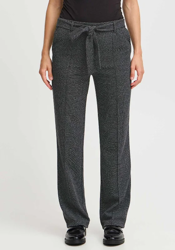 Uncover unique pieces for your perfect wardrobe b.young Rowan Belted Slim Leg Trousers, Black Melange Uncover unique pieces for your perfect wardrobe b.young Rowan Belted Slim Leg Trousers, Black Melange