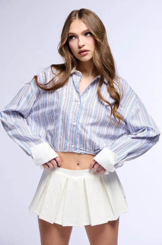 Step into style with our women’s clothing collection EFFIE STRIPED POPLIN CROP BUTTON DOWN Step into style with our women’s clothing collection EFFIE STRIPED POPLIN CROP BUTTON DOWN