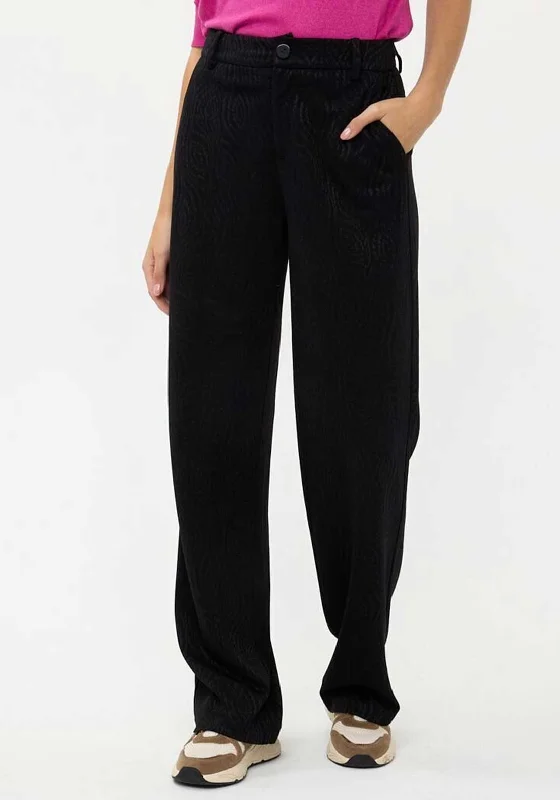 Express your style with fashionable women’s clothing EsQualo Jacquard Straight Leg Trousers, Black Express your style with fashionable women’s clothing EsQualo Jacquard Straight Leg Trousers, Black