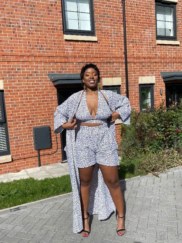 Summer-ready fashion for stylish women Ginny Ankara High Waisted Shorts | White and Black African Print Summer-ready fashion for stylish women Ginny Ankara High Waisted Shorts | White and Black African Print