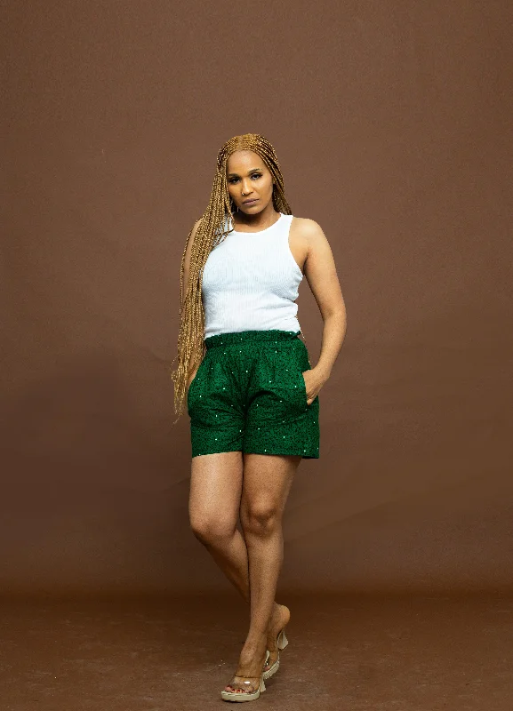 Discover the latest trends in women’s fashion Goldy Ankara High Waisted Shorts | Green African Print Discover the latest trends in women’s fashion Goldy Ankara High Waisted Shorts | Green African Print