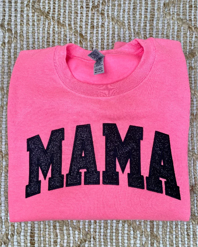 Stylish and comfortable outfits for women   MAMA Hot Pink Embroidered Pullover
