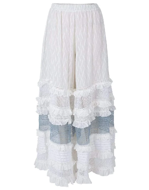 Versatile fashion for every type of woman   Mesh Ruflle Wide Leg Pant