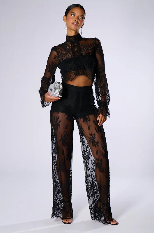 Bold, confident, and stylish women’s clothing   MISS ME YET LACE TROUSER