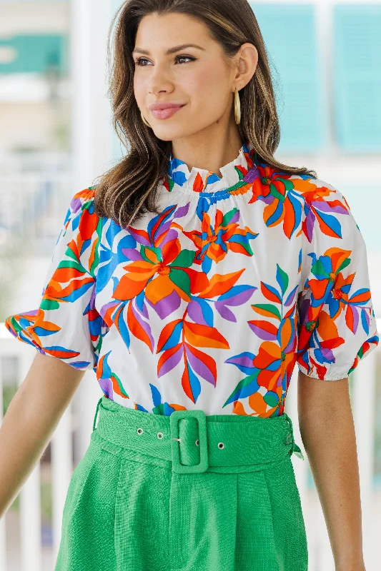 Comfortable yet fashionable women’s wear   Remember The Day Ivory White Floral Blouse