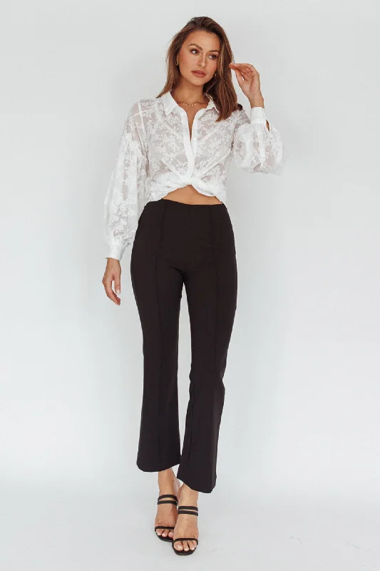 Trendy women’s clothing that suits every taste   Sabria Mid-Rise Flare Pants Black