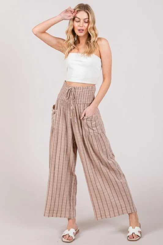 Chic, modern looks for the stylish woman Hot Girl SAGE + FIG Cotton Gauze Boho Striped Pants In Latte Chic, modern looks for the stylish woman Hot Girl SAGE + FIG Cotton Gauze Boho Striped Pants In Latte
