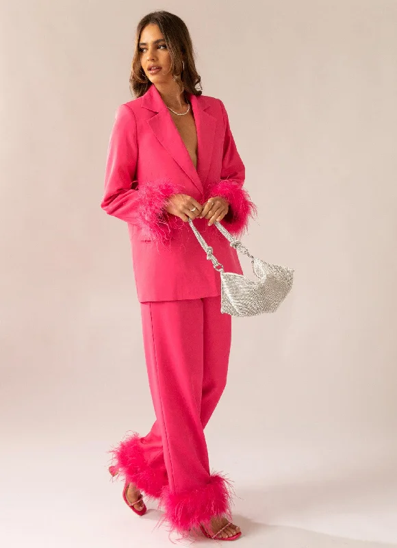 Bold and beautiful clothing for every woman   Shake It Off Feather Pants - Magenta