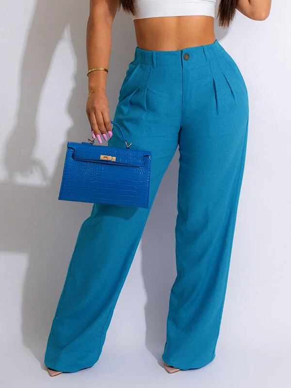 Trendy women’s clothing    Solid Straight-Leg Pants