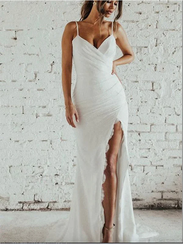 Trendsetting women’s clothing for fashion lovers V-Neck Simple Open Back Mermaid Vintage Garden Beach Long Wedding Dresses WD208 Trendsetting women’s clothing for fashion lovers V-Neck Simple Open Back Mermaid Vintage Garden Beach Long Wedding Dresses WD208