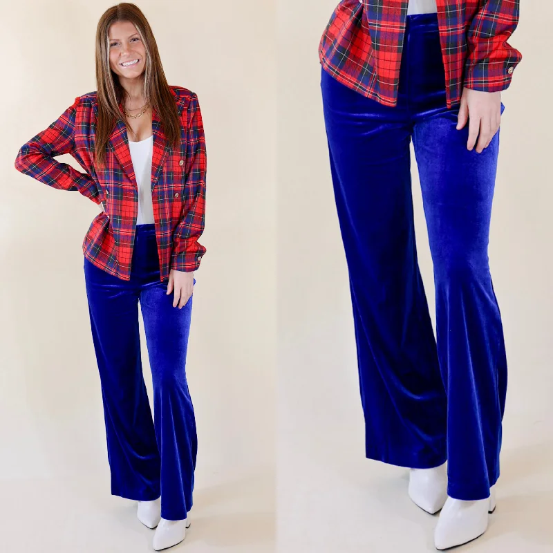 Women’s clothing that combines comfort and style Chic Arrival Velvet Trouser Pants in Royal Blue Women’s clothing that combines comfort and style Chic Arrival Velvet Trouser Pants in Royal Blue