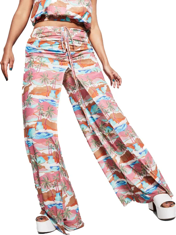 Refresh your wardrobe with high-quality women’s fashion Womens Tropical Printed Drawstring Wide Leg Pants Refresh your wardrobe with high-quality women’s fashion Womens Tropical Printed Drawstring Wide Leg Pants