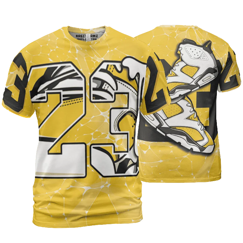 Perfect fashion pieces for the busy woman NastyJamz Yellow Ochre 6s T Shirt Match 23 Sneaker 3D All-Over Print Perfect fashion pieces for the busy woman NastyJamz Yellow Ochre 6s T Shirt Match 23 Sneaker 3D All-Over Print