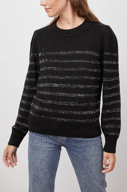Elegant and comfortable women’s fashion wear   ALLEGRA SWEATER - BLACK METALLIC