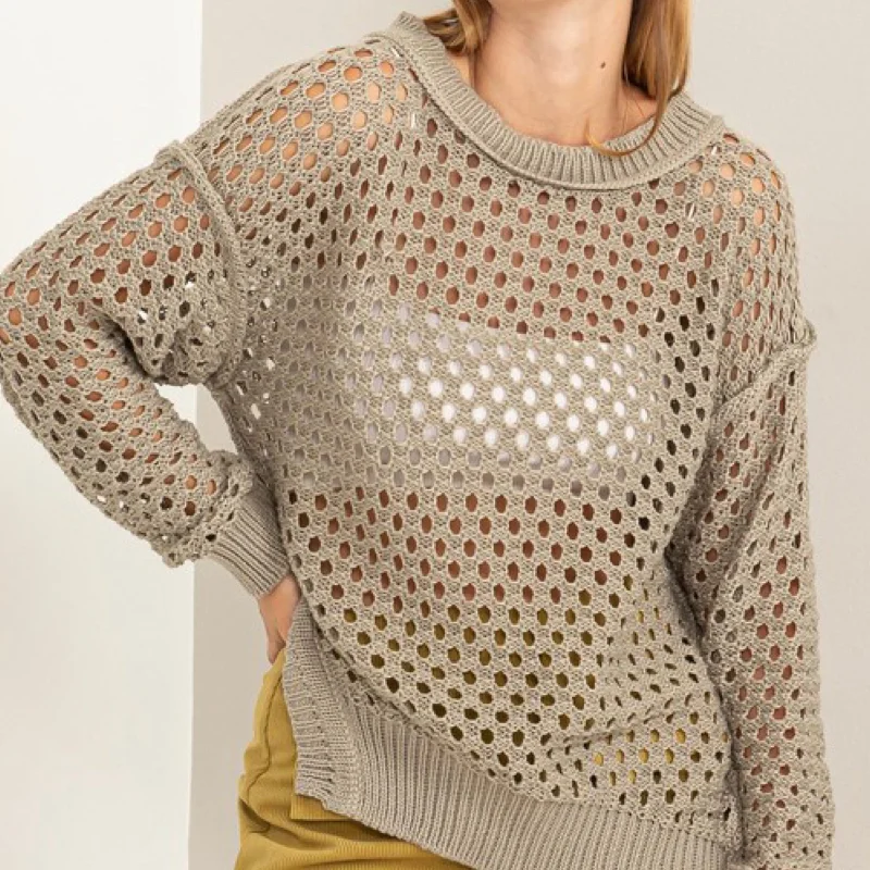 Trendy women’s clothing with a modern twist Always And Forever Open Stitch Sweater Sage Trendy women’s clothing with a modern twist Always And Forever Open Stitch Sweater Sage