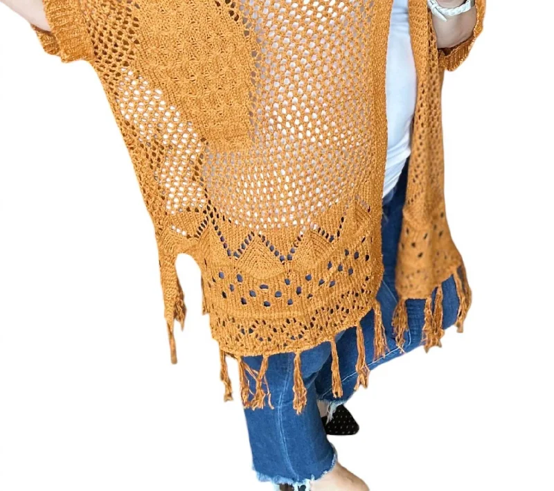 Trendsetting women’s clothing for fashion lovers   Amanda Crocheted Cardigan In Rust